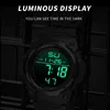 Men Watches Digital Smael Watch Waterproof Led Clock Alarm Reloj Hombre Stopwatch Black Wristwatch 1335 Sport Watches Digital Q0524