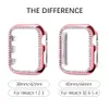 Capa protetora de diamante para apple watch, capa série 6 se 54321 38mm 42mm para iwatch 40mm 44mm, acessórios de pulseira inteligente