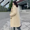 Faux Fur Coat Kvinnor Vit Rosa S-3XL Plus Storlek Lös Höst Vinter Koreansk Fashion Khaki Wool Jackor Feminina LR913 210531