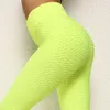 Kvinnor yoga byxor nämna höft hög midja fitness leggings jacquard väv bubbla design sport byxa springa leggins push up sexig kvinnlig persika buttock tights wmq1259