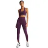 Red Sport Suit Women's Breathable Tights Stretchy Comfortable Yoga Pants + Bra 2pcs Gym FitnWear SeamlLeggings Set X0629