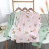 cotton maternity spring and summer women's home service pregnant women large breastfeeding cute flower sleepwear set 210809