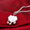 Retro Chinese Style Solid 925 Sterling Silver Lock Pendant Fashion Women Long Necklace Sweater Chain Jewelry Chains2417