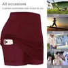 Kobiety Active Athletic Skorts Spódnica Yoga Outfit Pocket UV Ochrona ochrony do biegania Tenis Golf Workout Fitness Runn Krótki 639 Z2