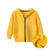秋冬の赤ちゃんパーカー服子供男の子の女の子ジッパーヴィスの固体簡体字のコートスウェットシャツ服220115