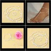 Drop Delivery 2021 Fashion Summer Sexy Sier Color Imitation Pearl Anklet For Women Bead Chain Ankle Bracelet Foot Jewelry Barefoot Sandal Ank