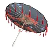82 سنتيمتر hanfu ورقة تتأهل مظلة المطر المرأة الدعامة دليل الشريط العتيقة الشرابة مروحة باراغواس البارسول 210721