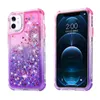 Gradient 3 i 1 PC TPU Bling Quicksand Glitter Telefonfodral för 12 Pro Max XS 6 7 8 Fall