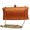 Orange Kristall-Clutch, Abend-Clutch für Damen, Party, Kristall-Abendtaschen und Box-Clutch, Schwarz/Grün/Lila/Grau/Gold 210901