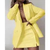 Women's Tracksuits Fashion Women Streetwear Candy Colour Basic Blazer Sets Coat + Shorts Slim Suit Jacket 2021 Office