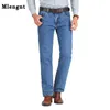 Män Business Jeans Klassisk Vår Höst Manlig Bomull Straight Stretch Brand Denim Byxor Sommar Overaller Slim Fit Trousers 211206