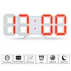 Duży Cyfrowy Cyfrowy Zegar ścienny 3D Alarm LED Elektroniczne zegary biurkowe z dużą temperaturą 24/12 Godzina wyświetlacza 211112
