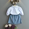 Zomerpak Meisje Set Kinderkleding Top + Denim Rok 2 stks Kindermeisjes Kostuum voor 210528