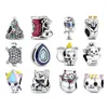 La Menars Wisdom Owl Elephent猫クリスマスツリースターリングシルバー925ビーズシャームフィットPandoraブレスレットネックレス