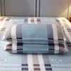 Lakens Sets Winter Warm Hoesje Zachte Thicken Flanel Stripe Print Dubbelzijdige Velvet Matras Cover Bedding Bed Volledige Twin Size