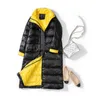 Abrigo largo de invierno para mujer chaqueta de plumón de pato blanco ultraligero para mujer suelta a prueba de viento 210423