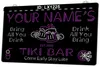 LX1225 Your Names Mug Tiki Bar Come Early Stay Late Light Sign Dual Color 3D Engraving