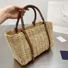 Designer de luxe Femmes Sacs de soirée Mode Ficelle Paille Sac fourre-tout Shopping Sacs à main classique Triangulaire Lady Sunshine Knitting Beach