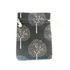 100st bomullstygväska återställer gamla sätt Black Tree Linne Party Presentväska Smycken Sätta påse Makeup Packaging Bags 10x14cm