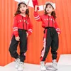 Mode kleding hiphop voor tiener katoen kinderen tweedelige set kinderen streetwear trainingspak meisjes dans sweatshirts 210622