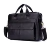 Men Genuine Leather Briefcases Business Office Travel Shoulder Bags
