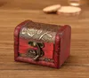 Caja de almacenamiento de joyería de madera Vintage cofre del tesoro caja de madera cajas organizador regalos antiguo diseño antiguo W0191