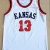 Nikivip # 13 Wilt Chamberlain Kansas Jayhawks College Maglia da basket classica retrò bianca da uomo cucita con nome numero personalizzato maglie
