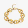 Link Chain Punk Mariner Anchor Link Chunky Bracelet For Women Men 18K Gold Plated Stainless Steel Statement7860744