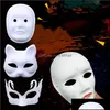 Party Masks Festive Supplies Home Garden Diy Environmental Protection White Masquerade Mask Halloween Blank Hand Ding Facemask T9598424