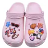 100pcs Conjunto de sapatos de borracha de borracha de borracha de pvc PVC Cartoon Sapatos coloridos Decoração de animais Friut Beach Supplies Shoe Acessórios para Croc Gift197W