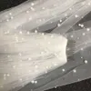 5m 1 Tier Cathedral Royal Crystal Pearl Wedding Bridal Veil With Pearl Ivory EE708 X0726