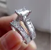 Zircon Crystal Wedding Ring Personlighet Par Kombination Par Ringar