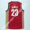 En stock NCAA cousu LeBron 6 James maillots rétro rouge bleu noir blanc College James Basketball University chemise courte