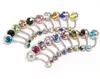 New Stainless Steel belly button rings Navel Rings Crystal Rhinestone Body Piercing bars Jewlery for women's bikini fashion Jewelry GC161