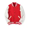 Unisex College Varsity Baseball Casacos Cor Sólida Moda Moda Carteira Outerwear Para Casais Uniform Men's