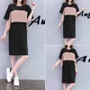 206 # Abito estivo premaman casual per allattamento Nero Abiti larghi per allattamento al seno per le donne incinte Spacchi laterali Chic Abbigliamento gravidanza Y0924