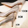 Özelleştirilmiş Gümüş Kristal Düğün Ayakkabıları Gelin Bayanlar Stiletto Topuklar Rhinestone Pompası Kadınlar Sivri Ayak Ayak Parçası İnce Topuk Pompalar Elbise