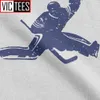 Мужская футболка вратаря по хоккею с шайбой, спортивные клюшки, шайба, зимние футболки, повседневные топы с короткими рукавами, хлопковые футболки, вечерние футболки 2104203405536