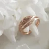 Anéis de casamento anel de zircão de flores para mulheres Cocktail Party CZ Stone Deding Acessórios