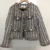 Damesjassen Designer Leiouna Vintage Lady Tweed Coat Short Female Women Jacket Herfst Bovenkleding Channel Style Suit Cropped Kawaii Koreaans VGAF