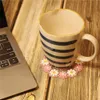 4 st / set coasters for drinks non-slip pvc cup matta tablettskydd daisy blomma mönster värme isolering placemat kdjk2110