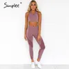 Baklösa Slim Mode Kvinnor Gym Kläder Hög Midja Feminino Grå Jumpsuit Ladie Casual Work Out Kläder Set 210414