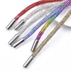 2021 Full Rhinestone Crafts DIY Drawstring Trousers Rope Cap RopeS Rainbow Shoe Cadarço Belt Bowknot Lazy Elástico Cadarços Acessórios de Vestuário