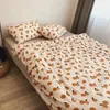 Conjuntos de ropa de cama Dormitorio Juego de ropa de cama de cuatro piezas Invierno Grueso Algodón puro Impresión Funda nórdica Moda Simple Familia El