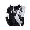 Masculino Tracksuit Luxo Conjunto Casual Hoodies Moletom e Sweatpants Imprimir Jogging Sports Terno S-3XL 220216