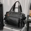 Män mjuka läder messenger väska mens högkapacitet satchels företag dator väska med axel portfölj stora bärbara väskor