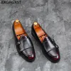 Chaussures habillées bureau 2021 Oxford Double moine sangle pour hommes sans lacet costume d'affaires formel hommes mocassins Chaussures