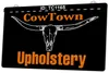 TC1165 Cow Town Upholstery Light Sign Dual Color 3D Engraving