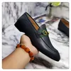 2022 Women Flat Dress shoes fashion cowhide Metal buckle office party wedding shoes woman man leather casual Mules Princetown Printed Trample Lazy Loafers size 35-46