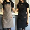 Adjustable Bib Apron Waterproof Stain-Resistant with Two Pockets Kitchen Chef Baking Cooking BBQ Equipment Accessories 210629